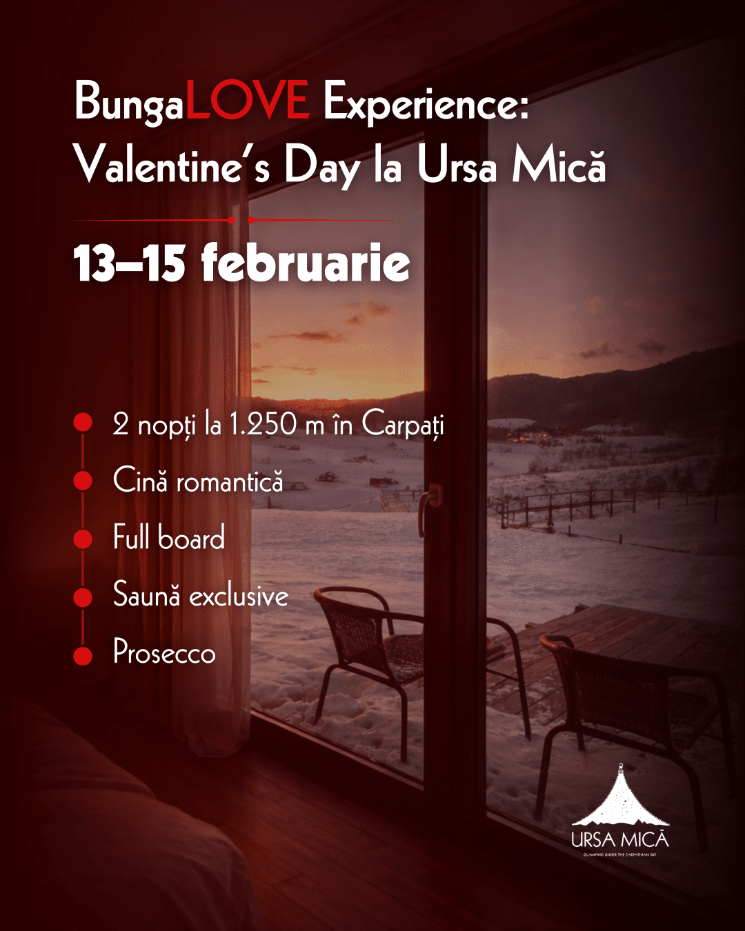 Valentine’s Day la Ursa Mică – BungaLOVE Experience (13–15 februarie)